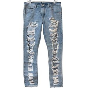 Levi’s boyfriend skinny Distressed Blue Jeans